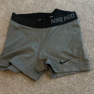 Nike Pro Women's Athletic Shorts in Gray and Black